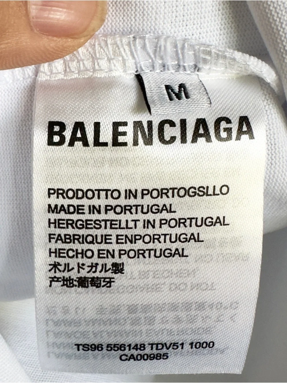 Balenciaga White Short-Sleeve Logo Tee with Black Emblem - Picture 7 of 9